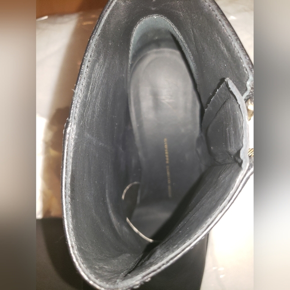 Guiseppe Zanotti Black leather biker moto western ankle boots gold plate heel 11 - Picture 13 of 16